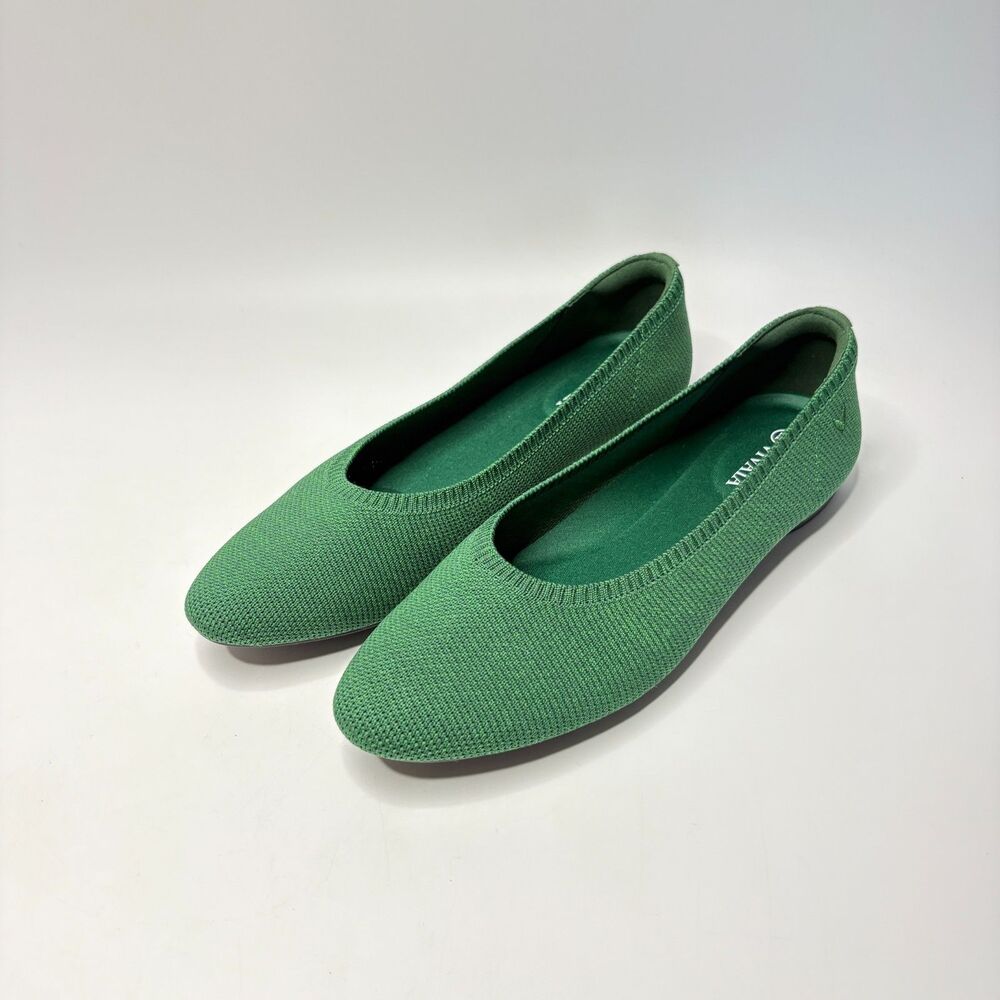 VIVAIA Margot 2.0 Green Knit Flats Size EU38/US 7-7.5 Work/Commute/Comfy - Picture 2 of 8